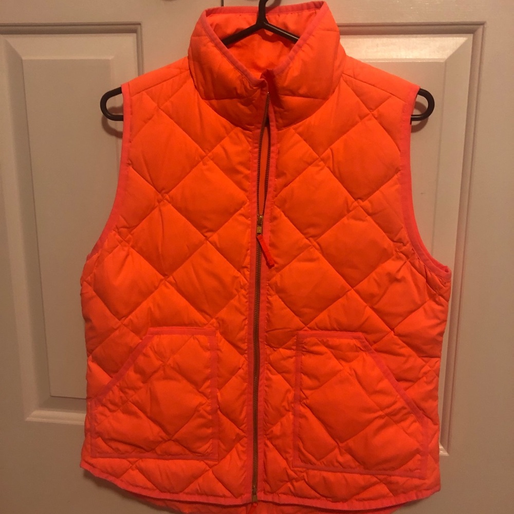 J crew orange vest with pockets size M